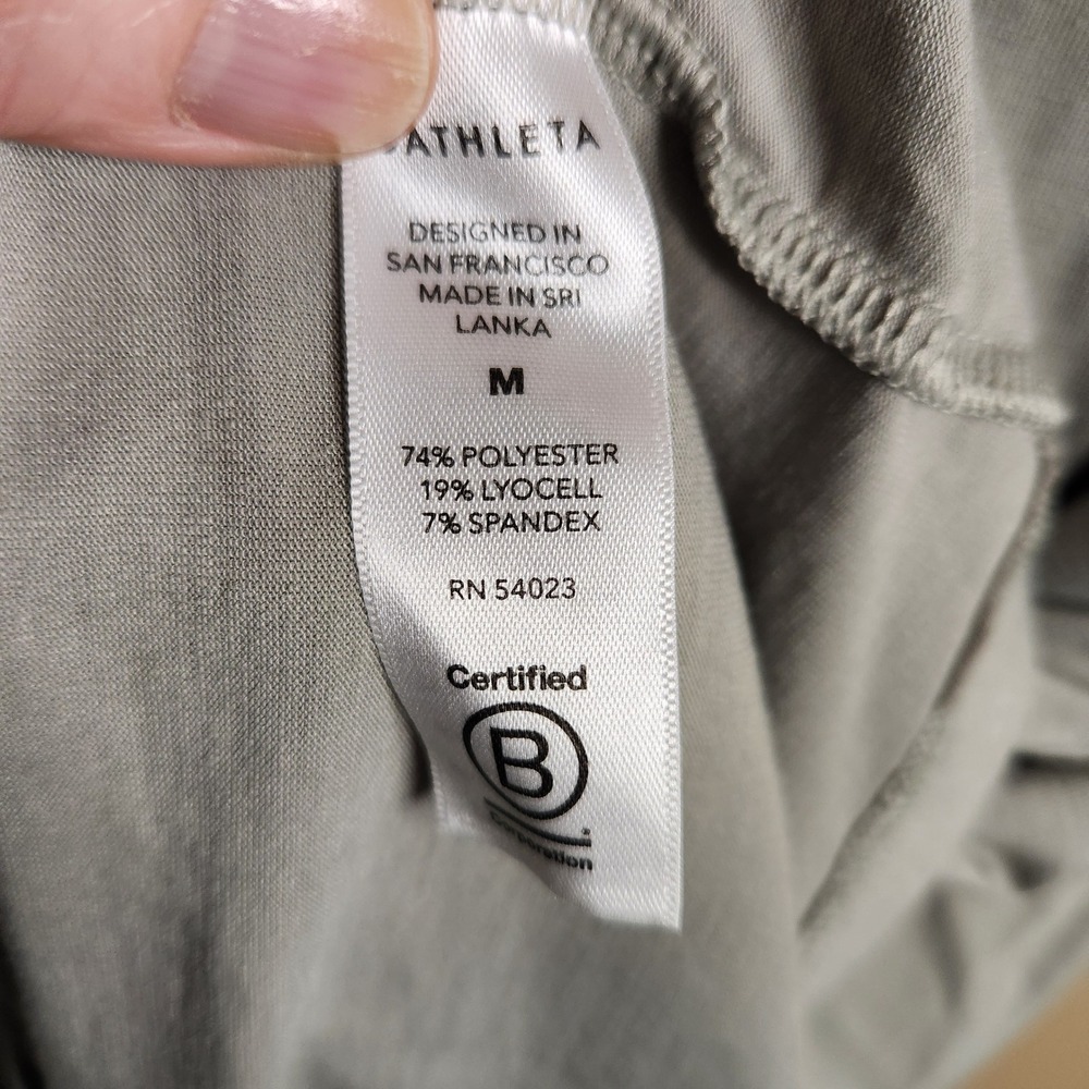 Athleta Essence Pleated Ruched Tee Sage Green 599634 - Picture 3 of 5
